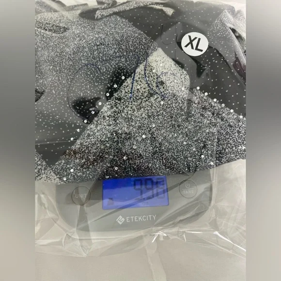 Catherines Womens Knit Tunic Size 4X Black White Checkered Rhinestone Scoop Neck - Picture 12 of 12